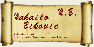 Mahailo Biković vizit kartica